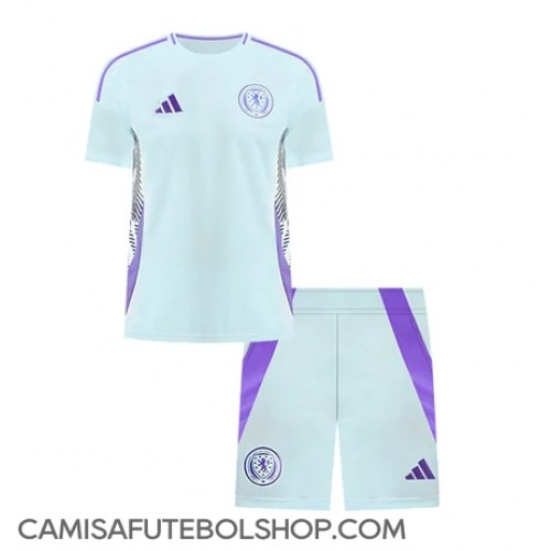 Camisa de time de futebol Escócia Replicas 2º Equipamento Infantil Europeu 2024 Manga Curta (+ Calças curtas)